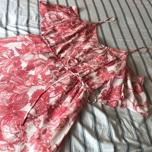 Gorgeous Floral Chiffon Dress with Cold Shoulder